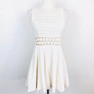 Free People Daisy Waist Ivory Skater Mini Dress